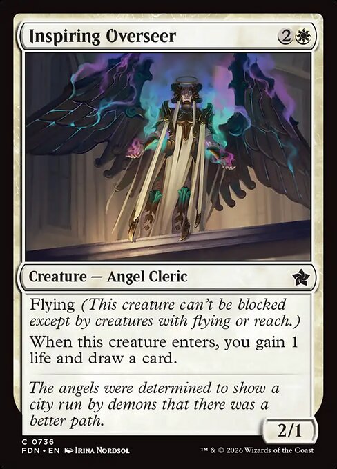 MTG Inspiring Overseer FDN 736 Welcome Deck Nonfoil