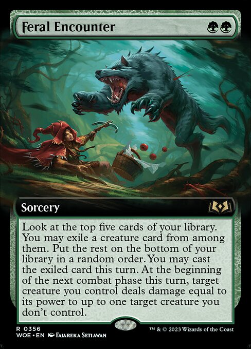 MTG Feral Encounter WOE 356 Extended Art Nonfoil