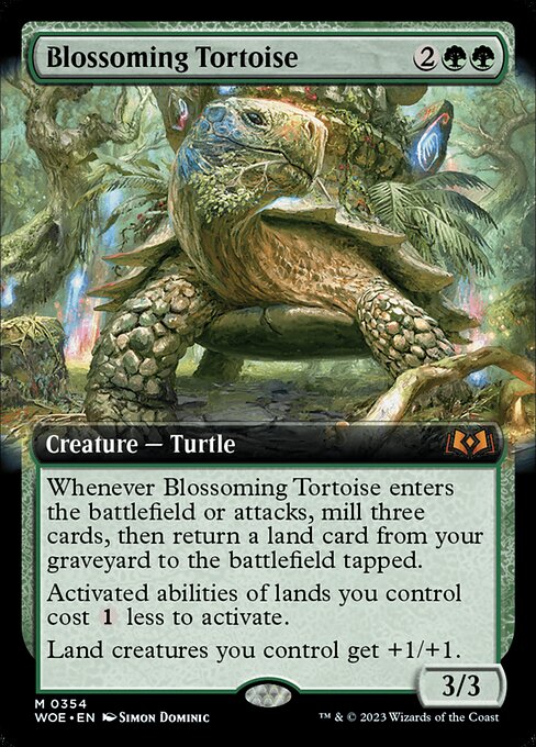 MTG Blossoming Tortoise WOE 354 Extended Art Nonfoil