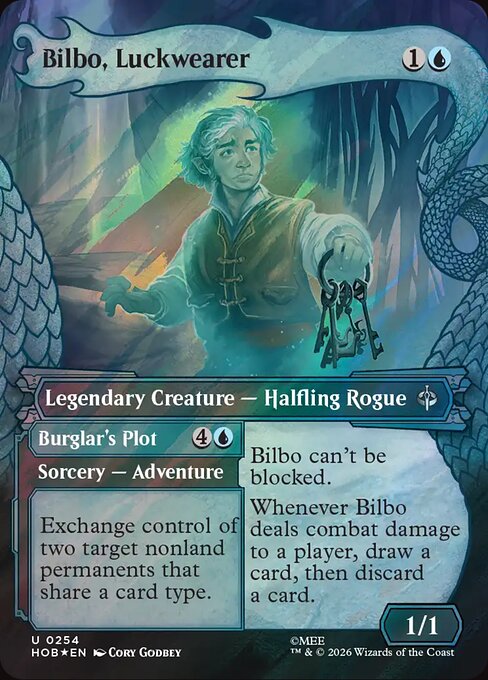MTG Bilbo, Luckwearer // Burglar's Plot HOB 254 Alternate Art Nonfoil