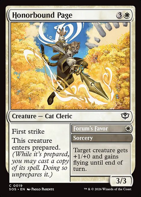 MTG Honorbound Page // Forum's Favor SOS 019 Regular Foil