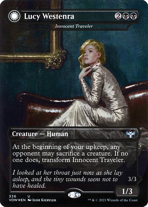 MTG Innocent Traveler // Malicious Invader VOW 336 Dracula Series Nonfoil front