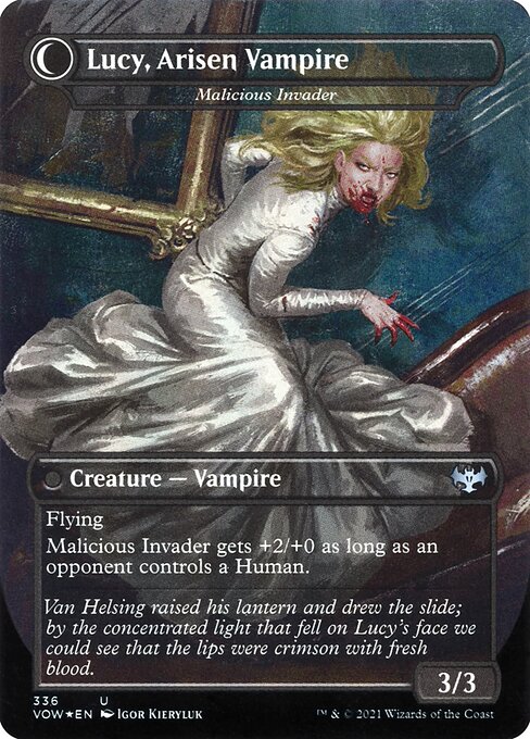 MTG Innocent Traveler // Malicious Invader VOW 336 Dracula Series Nonfoil reverse