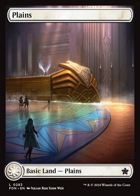 MTG Plains FDN 283 Full-Art Character Land Foil