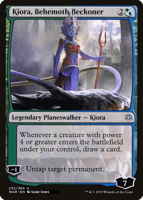 MTG Kiora, Behemoth Beckoner WAR 232 Standard Foil front