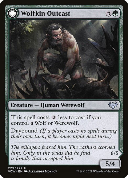 MTG Wolfkin Outcast // Wedding Crasher VOW 229 Standard Foil front