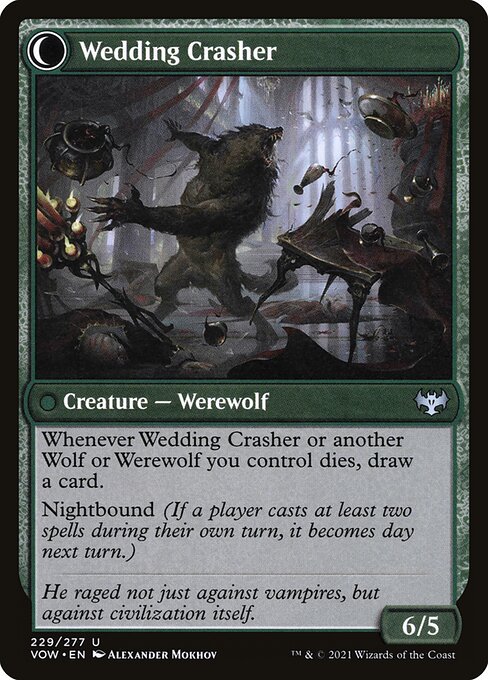 MTG Wolfkin Outcast // Wedding Crasher VOW 229 Standard Nonfoil reverse
