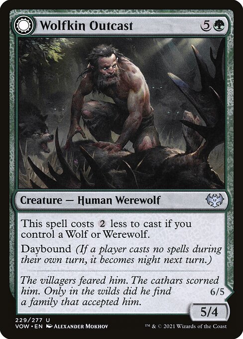 MTG Wolfkin Outcast // Wedding Crasher VOW 229 Standard Nonfoil front