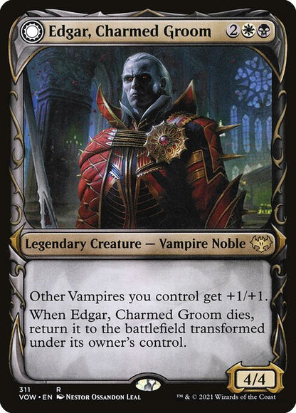 MTG Edgar, Charmed Groom // Edgar Markov's Coffin VOW 311 Showcase Fang Nonfoil front