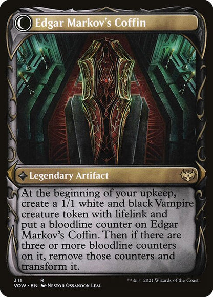 MTG Edgar, Charmed Groom // Edgar Markov's Coffin VOW 311 Showcase Fang Foil reverse