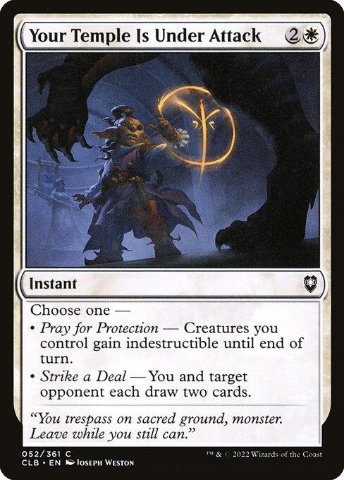 MTG Your Temple Is Under Attack CLB 052 Regular Foil