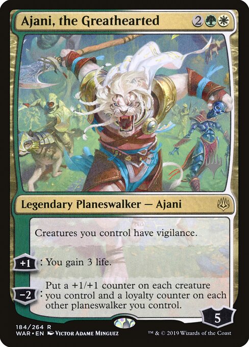 MTG Ajani, the Greathearted PWAR 184P Promo Pack Foil front