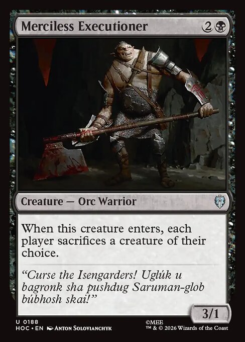 MTG Merciless Executioner HOC 188 Regular Nonfoil