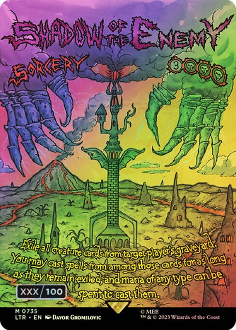 MTG Shadow of the Enemy LTR 735z Borderless Poster Serialized Double Rainbow Foil