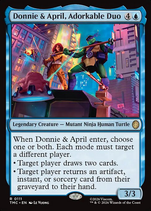 MTG Donnie & April, Adorkable Duo TMC 111 Turtle Team-Up Nonfoil