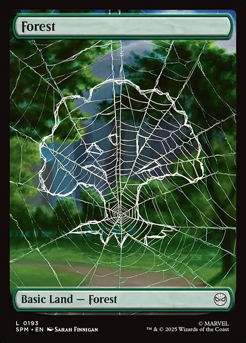 MTG Forest SPM 193 Full-Art Spiderweb Basic Land Foil