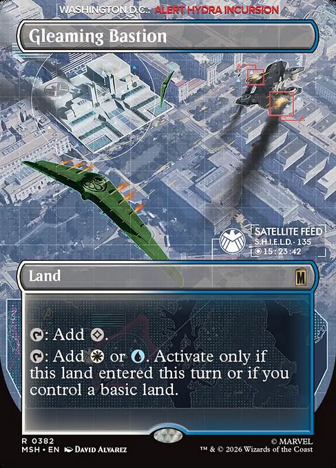 MTG Gleaming Bastion MSH 382 Borderless Land Foil