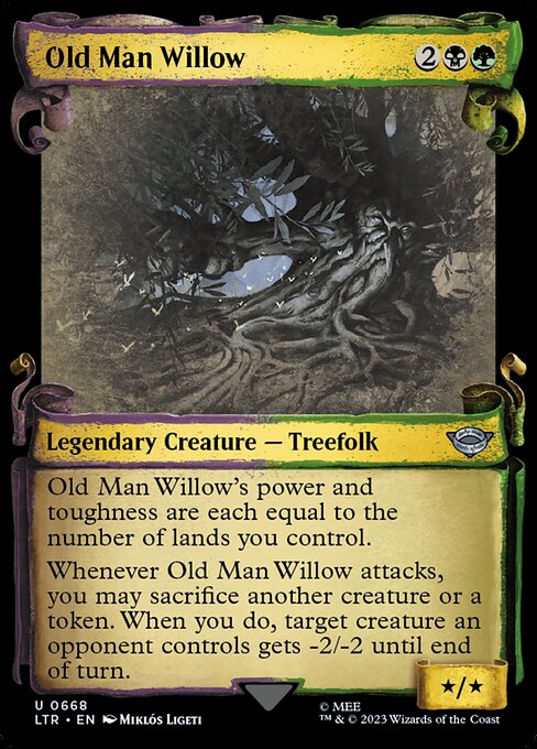 MTG Old Man Willow LTR 668 Showcase Scrolls of Middle-earth Silver Foil