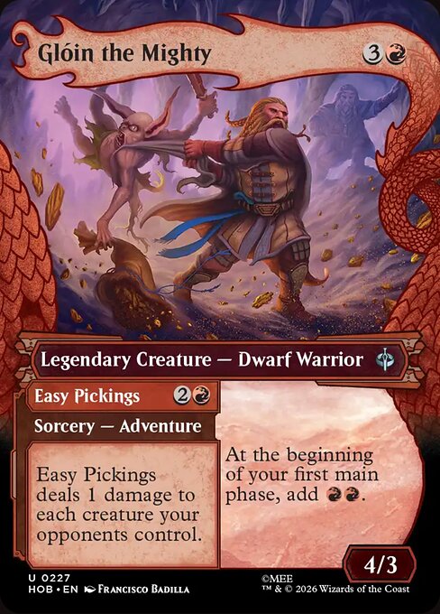 MTG Glóin the Mighty // Easy Pickings HOB 227 Alternate Art Foil