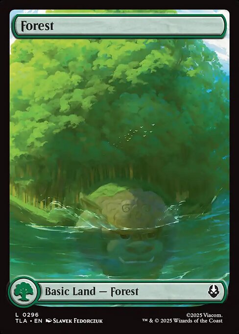 MTG Forest TLA 296 Full Art Avatar's Journey Land Nonfoil