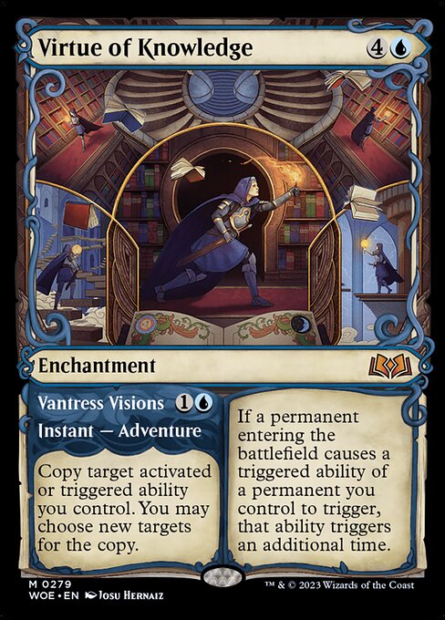 MTG Virtue of Knowledge // Vantress Visions WOE 279 Showcase Adventure Foil