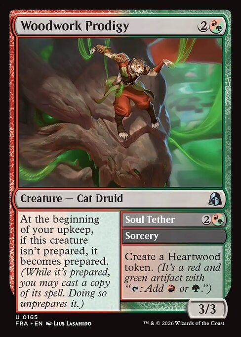 MTG Woodwork Prodigy // Soul Tether FRA 165 Standard Nonfoil front