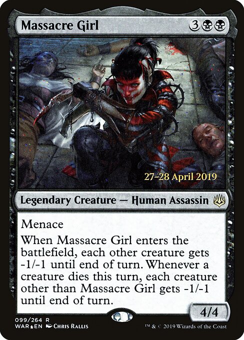 MTG Massacre Girl PWAR 099S Prerelease Promo Foil front