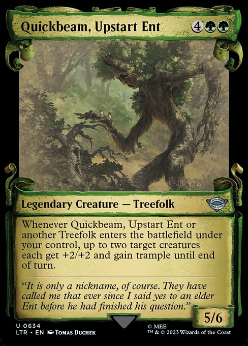MTG Quickbeam, Upstart Ent LTR 634 Showcase Scrolls of Middle-earth Silver Foil