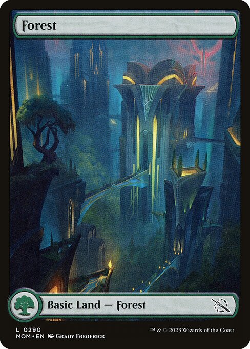 MTG Forest MOM 290 Full Art Basic Land Nonfoil
