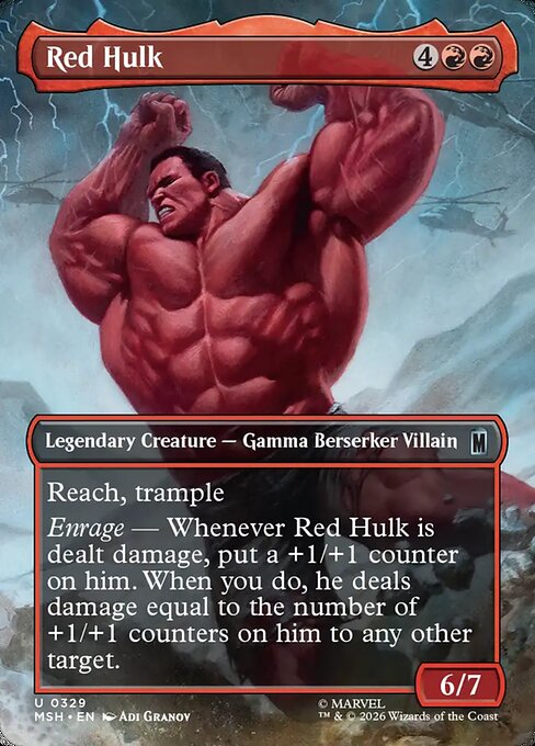 MTG Red Hulk MSH 329 Borderless Scene Nonfoil