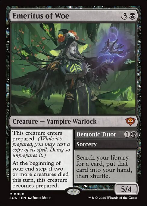 MTG Emeritus of Woe // Demonic Tutor SOS 080 Regular Nonfoil