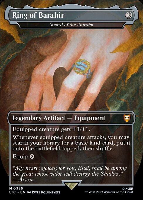 MTG Sword of the Animist LTC 355 Showcase Ring Nonfoil