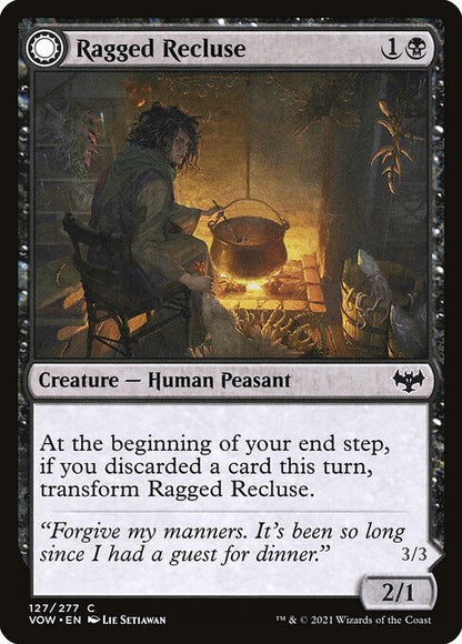 MTG Ragged Recluse // Odious Witch VOW 127 Standard Foil front