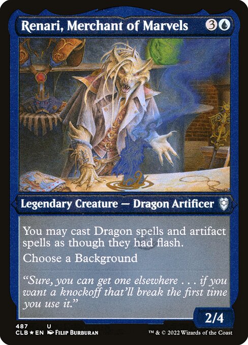 MTG Renari, Merchant of Marvels CLB 487 Foil Etched Frame Etched