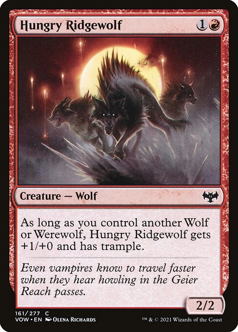 MTG Hungry Ridgewolf VOW 161 Standard Nonfoil front