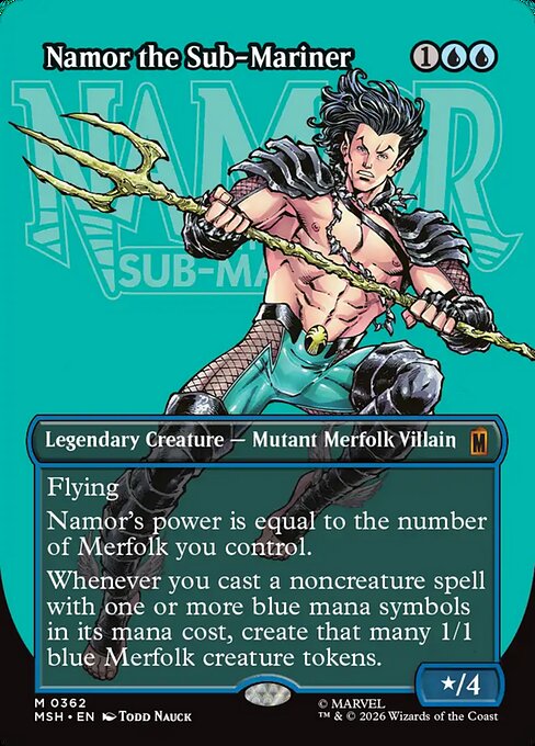 MTG Namor the Sub-Mariner MSH 362 Borderless Logo Nonfoil