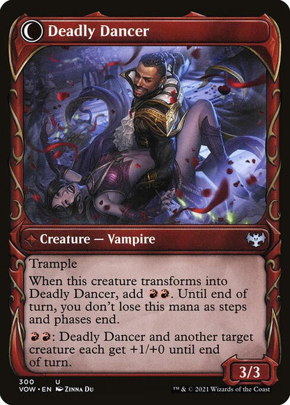MTG Alluring Suitor // Deadly Dancer VOW 300 Showcase Fang Nonfoil reverse