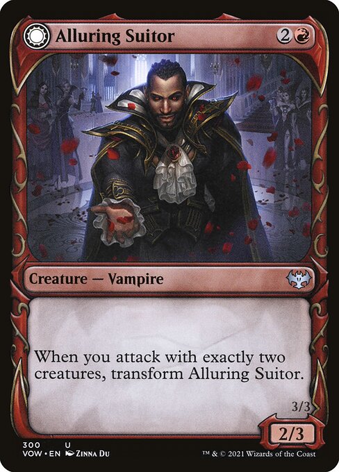 MTG Alluring Suitor // Deadly Dancer VOW 300 Showcase Fang Nonfoil front