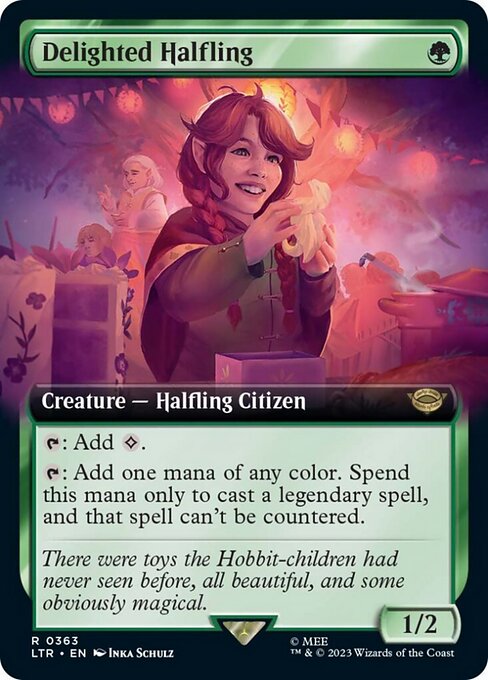 MTG Delighted Halfling LTR 363 Extended Art Nonfoil