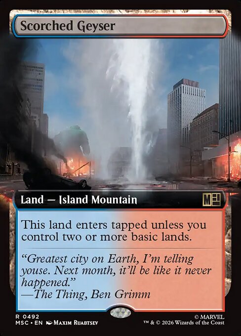 MTG Scorched Geyser MSC 492 Extended Art Nonfoil
