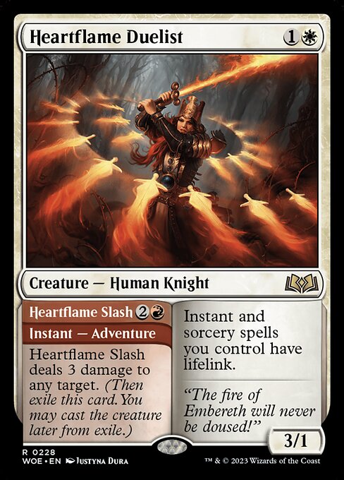 MTG Heartflame Duelist // Heartflame Slash WOE 228 Regular Foil