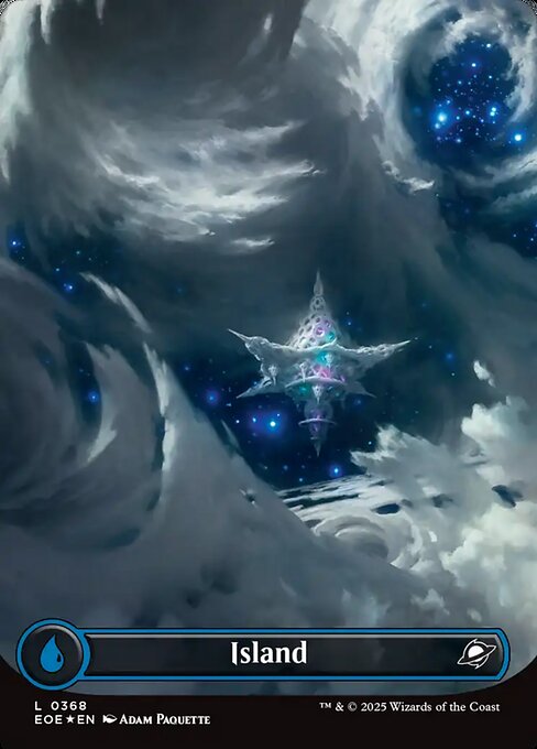 MTG Island EOE 368 Borderless Celestial Basic Land Galaxy Foil