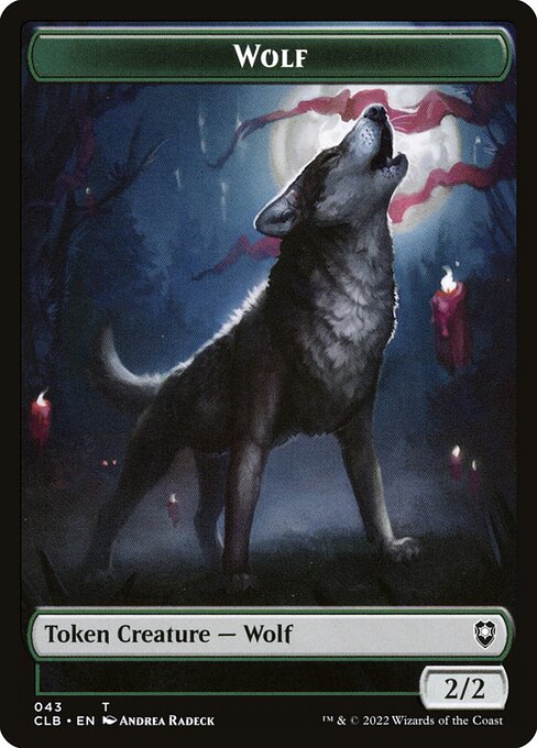 MTG Wolf Token CLB 043 Token Nonfoil