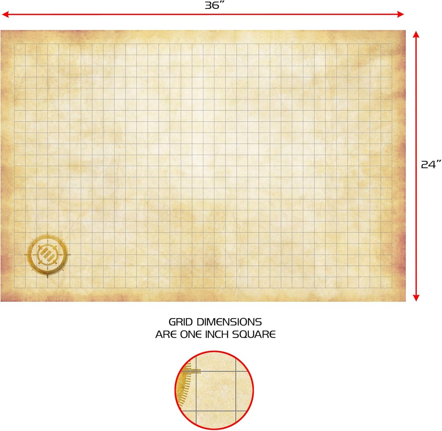 Enhance Tabletop - RPG Grid Mat Campaign Kit Parchment