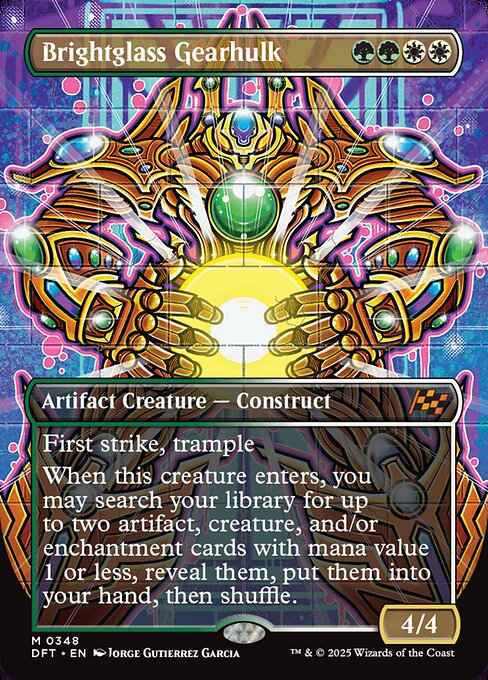 MTG Brightglass Gearhulk DFT 348 Borderless Graffiti Giant Foil