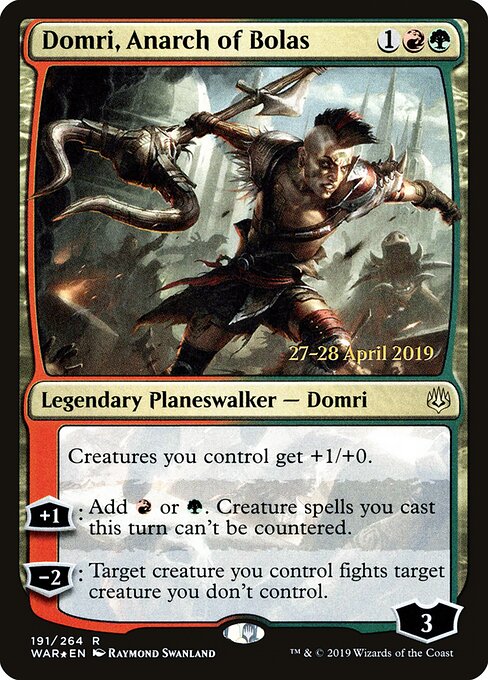 MTG Domri, Anarch of Bolas PWAR 191S Prerelease Promo Foil front