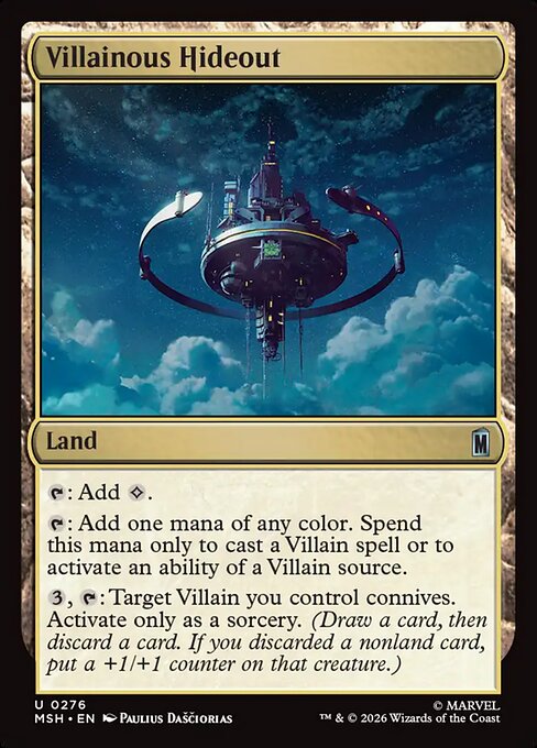 MTG Villainous Hideout MSH 276 Regular Nonfoil