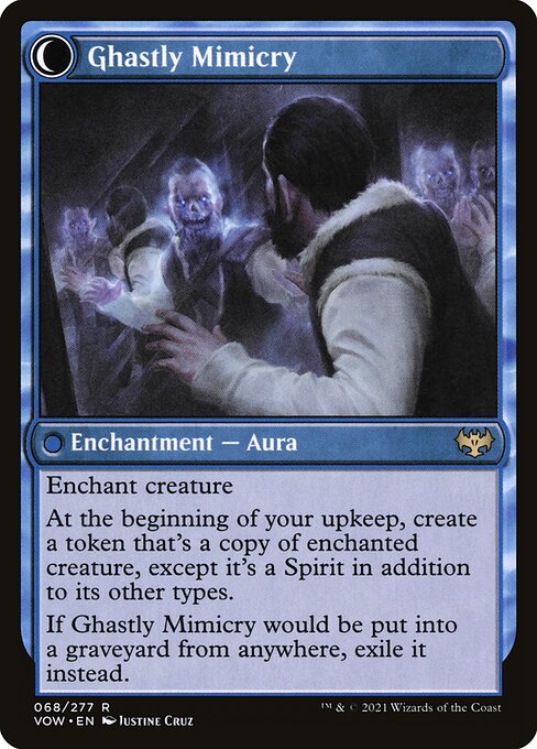 MTG Mirrorhall Mimic // Ghastly Mimicry VOW 068 Standard Foil reverse
