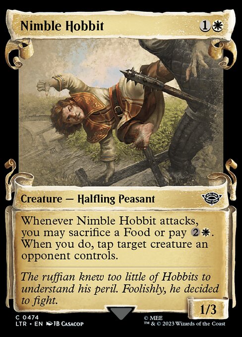MTG Nimble Hobbit LTR 474 Showcase Scrolls of Middle-earth Silver Foil