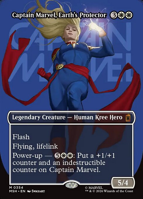 MTG Captain Marvel, Earth's Protector MSH 354 Borderless Scene Nonfoil